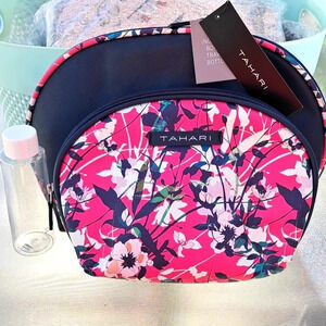 TAHARI 3 Piece Domed Travel Bag Set With Bonus Bottle. NWT!